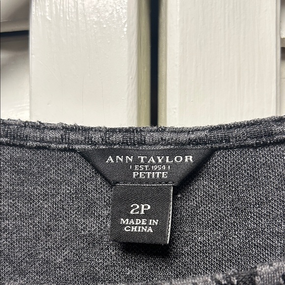 Ann Taylor Charcoal Textured Midi Dress - Picture 2 of 9